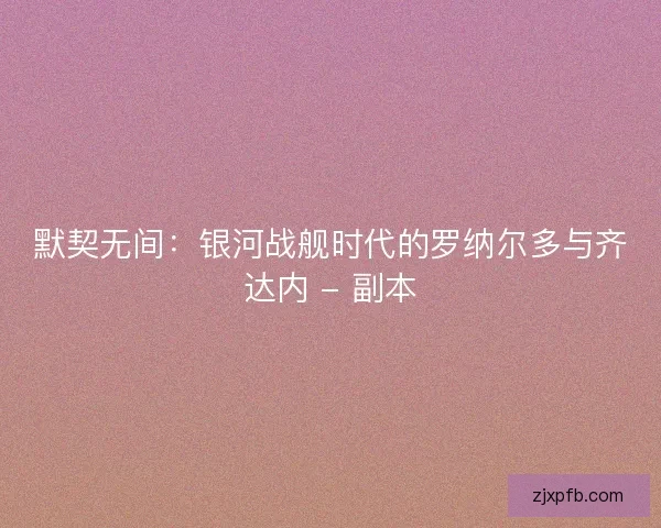 默契无间：银河战舰时代的罗纳尔多与齐达内 - 副本